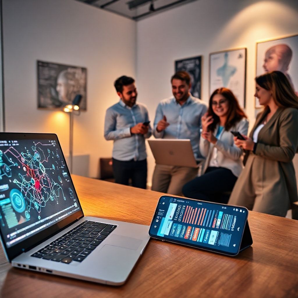 Some of the Unsplash team working together.